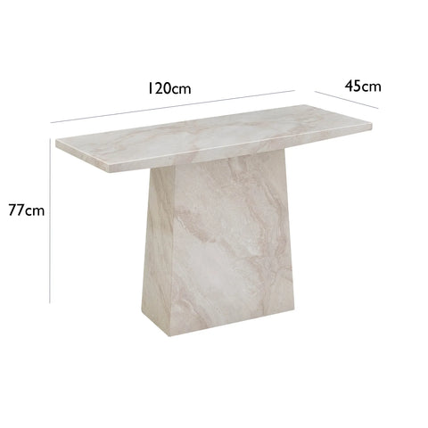 Apollo Taupe Marble Gloss Console Table – Dimensions