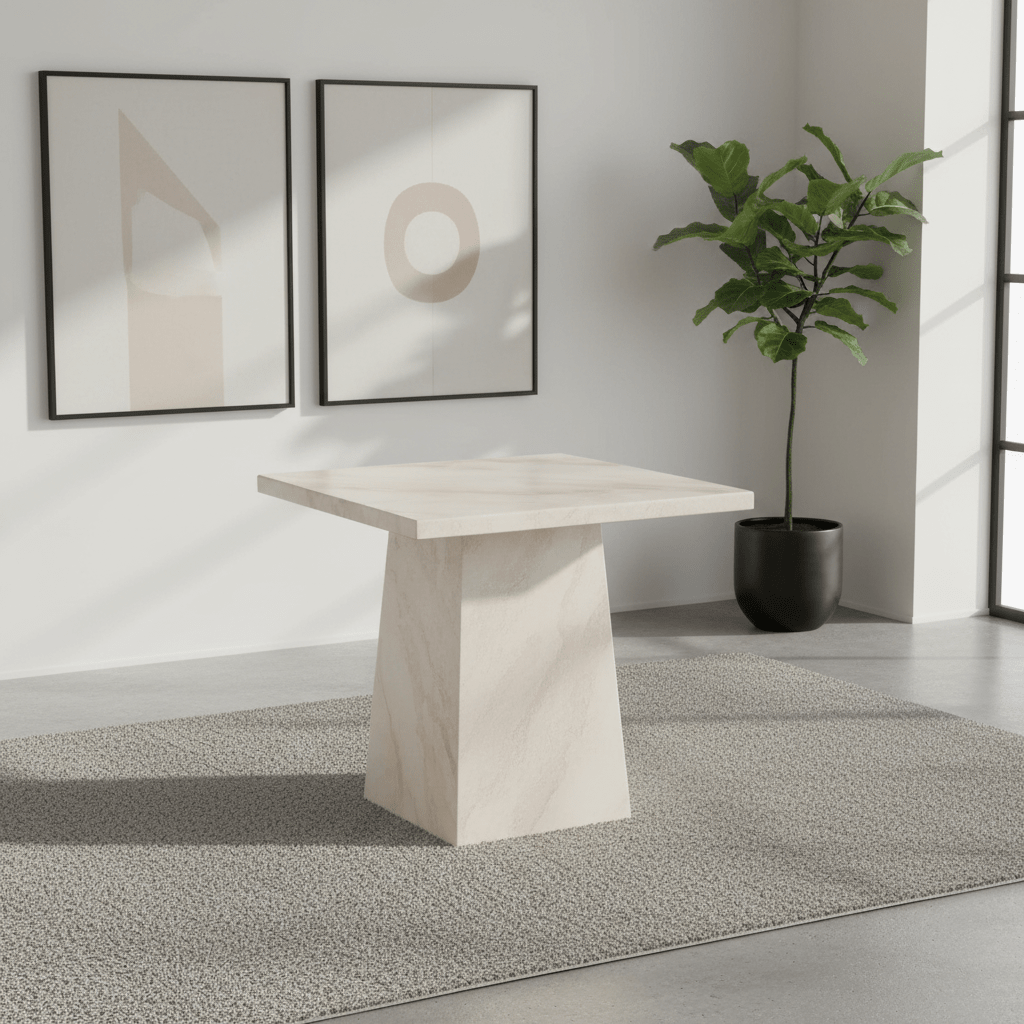 Sirius Taupe Marble Gloss Lamp Table