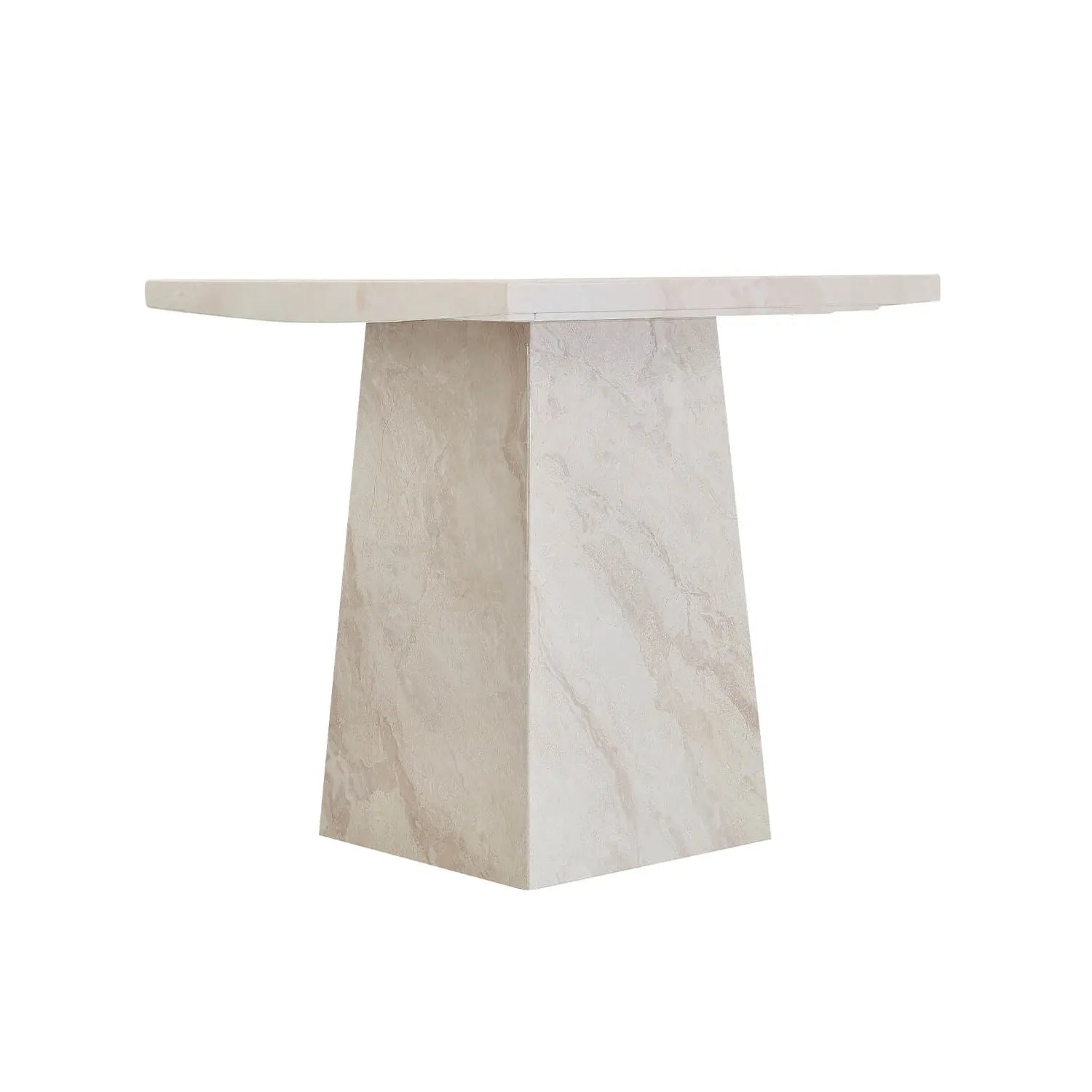 Apollo Taupe Marble Gloss Lamp Table – Side View
