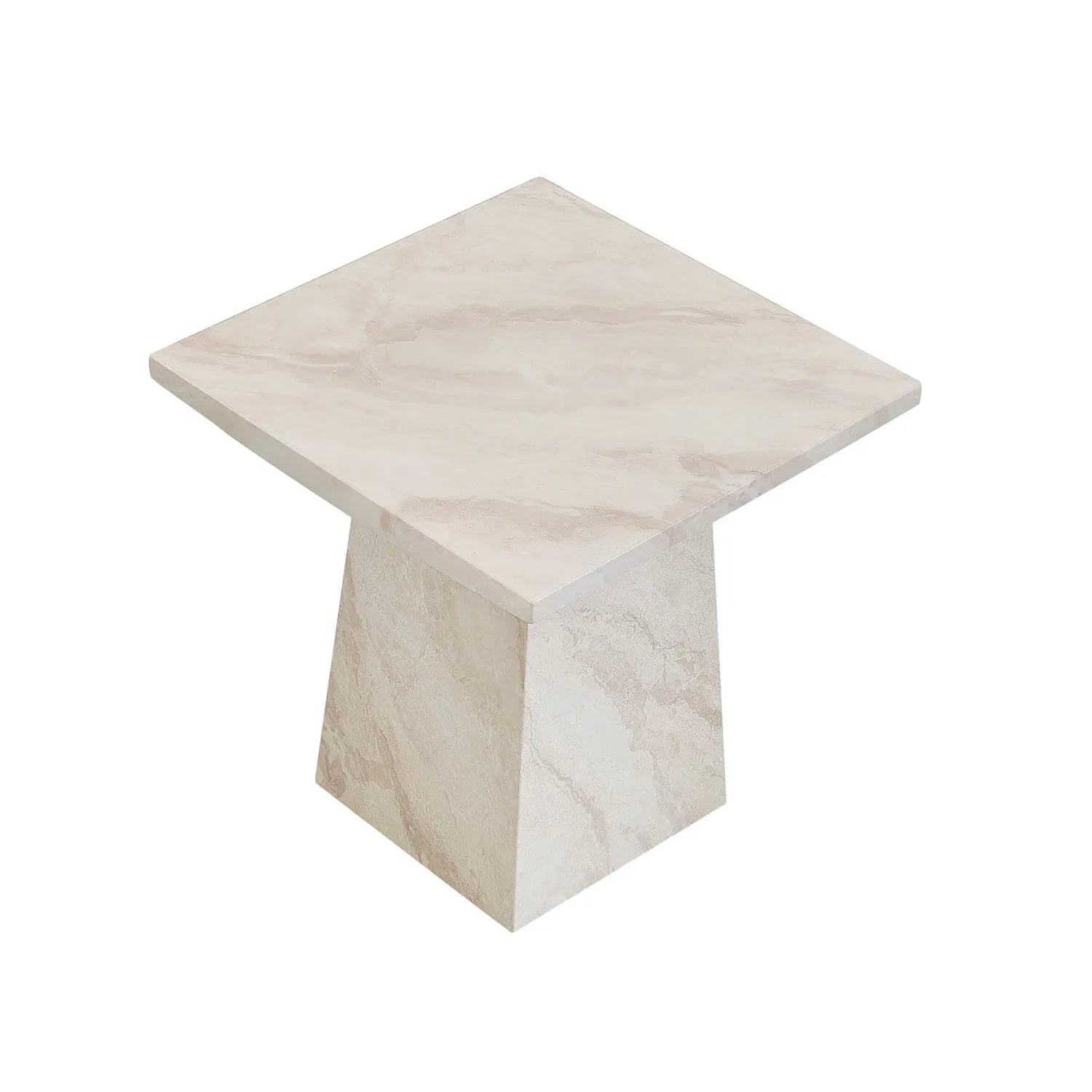 Apollo Taupe Marble Gloss Lamp Table – top View