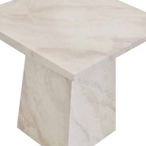 Apollo Taupe Marble Gloss Lamp Table – Closeup View