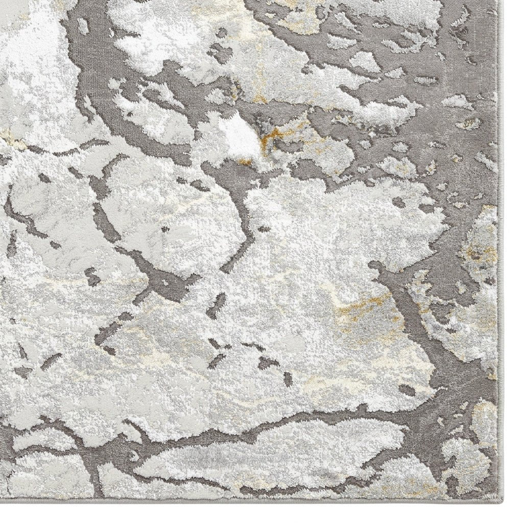Apollo 2677 Modern Abstract Rug in Grey/Gold close view