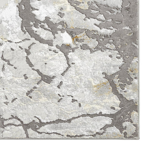 Apollo 2677 Modern Abstract Rug in Grey/Gold close view