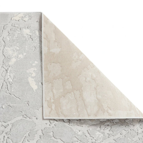 Apollo 2677 Modern Abstract Rug in Grey/Ivory back side view