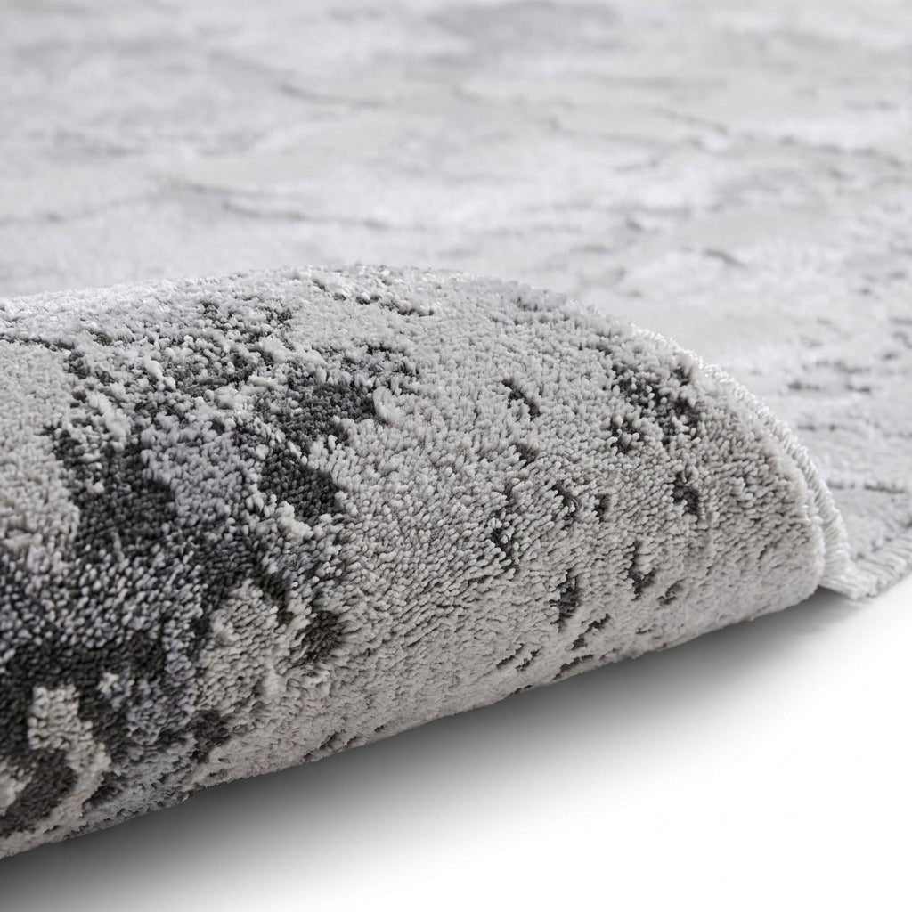 Apollo 2677 Modern Abstract Rug in Grey/Ivory closeup view