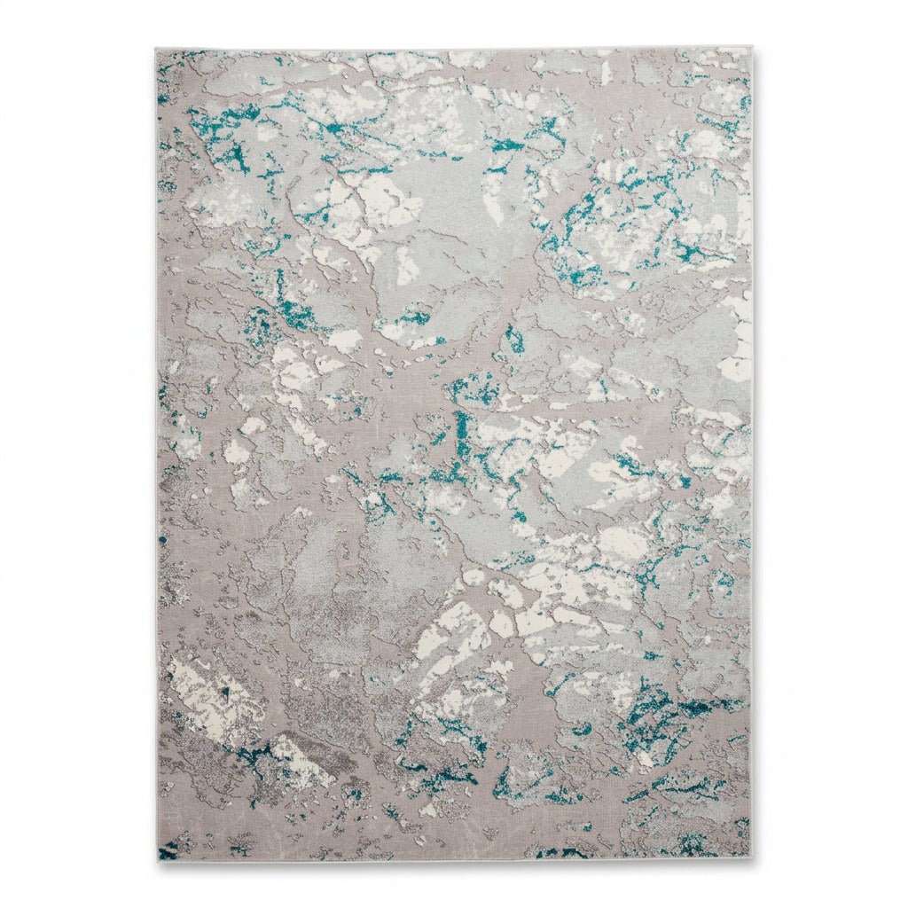 Apollo 2677 Modern Abstract Rug in Grey/Green 