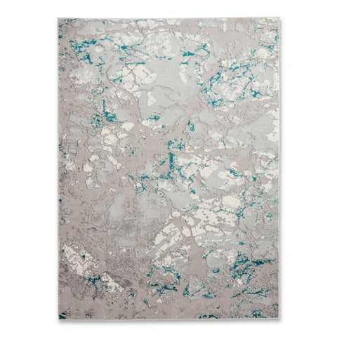 Apollo 2677 Modern Abstract Rug in Grey/Green 