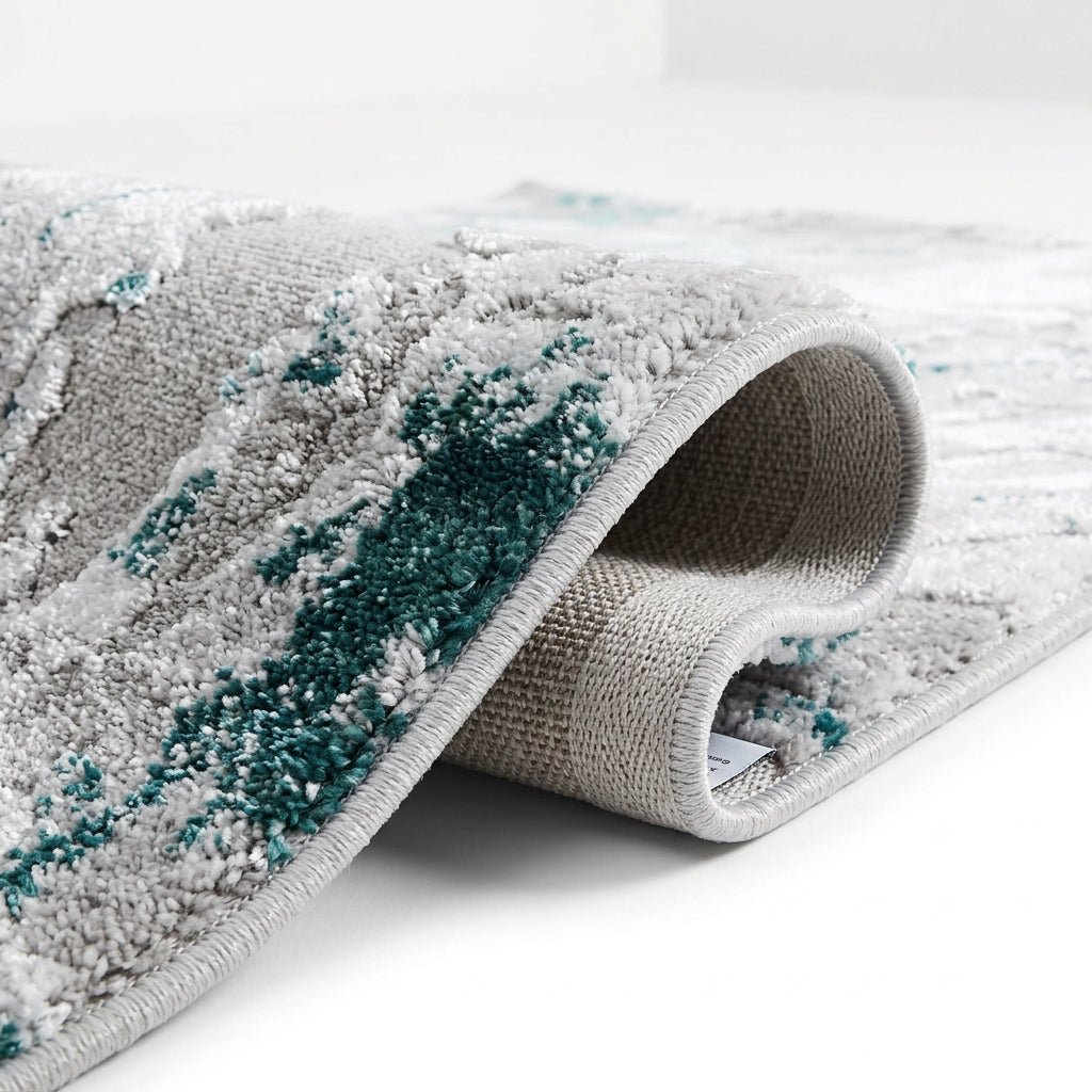 Apollo 2677 Modern Abstract Rug in Grey/Green side view