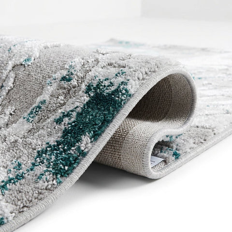 Apollo 2677 Modern Abstract Rug in Grey/Green side view