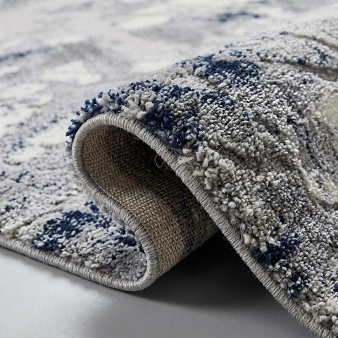 Apollo 2677 Modern Abstract Rug in Grey/Navy side view