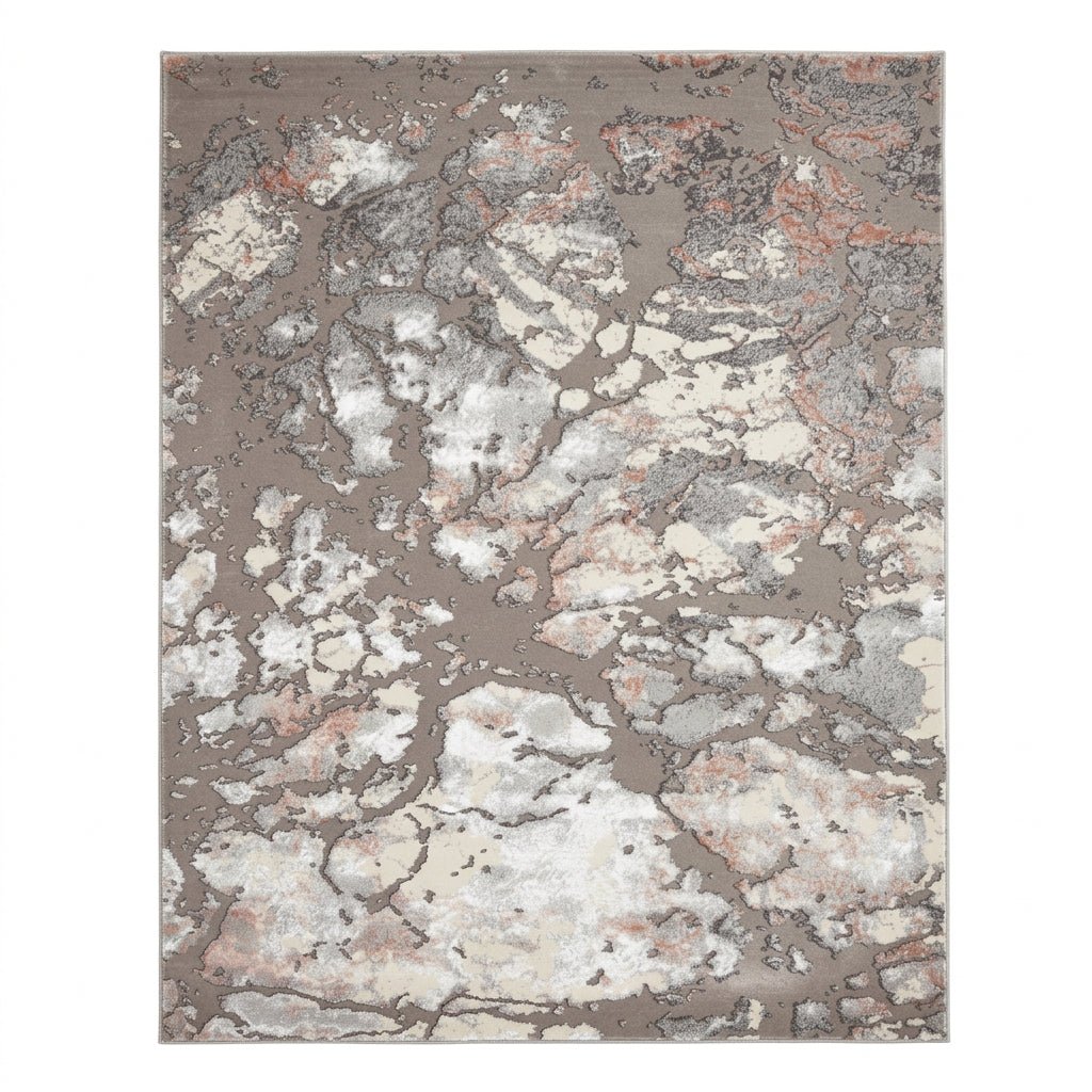Apollo 2677 Modern Abstract Rug in Grey/Rose