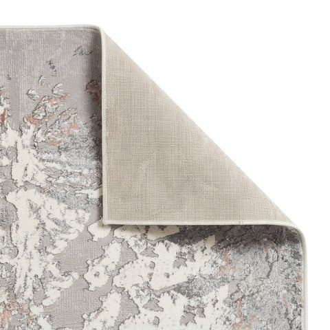 Apollo 2677 Modern Abstract Rug in Grey/Rose back side view