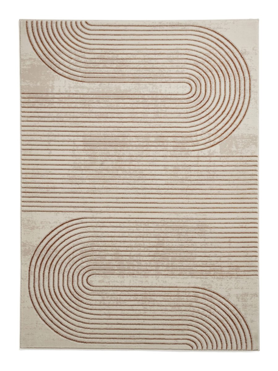 Apollo 2683  Modern Linear Rug in Bronze/Grey