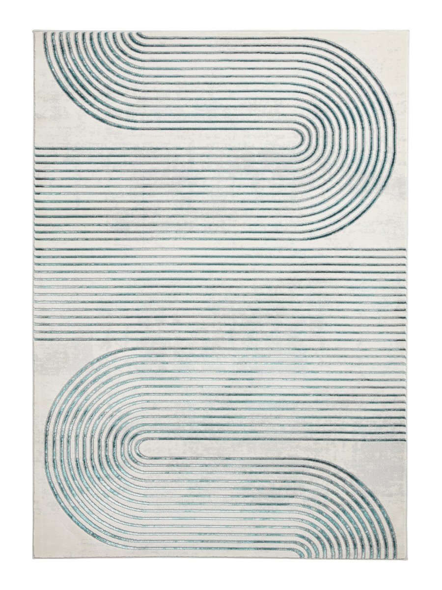 Apollo 2683  Modern Linear Rug in Grey/Green