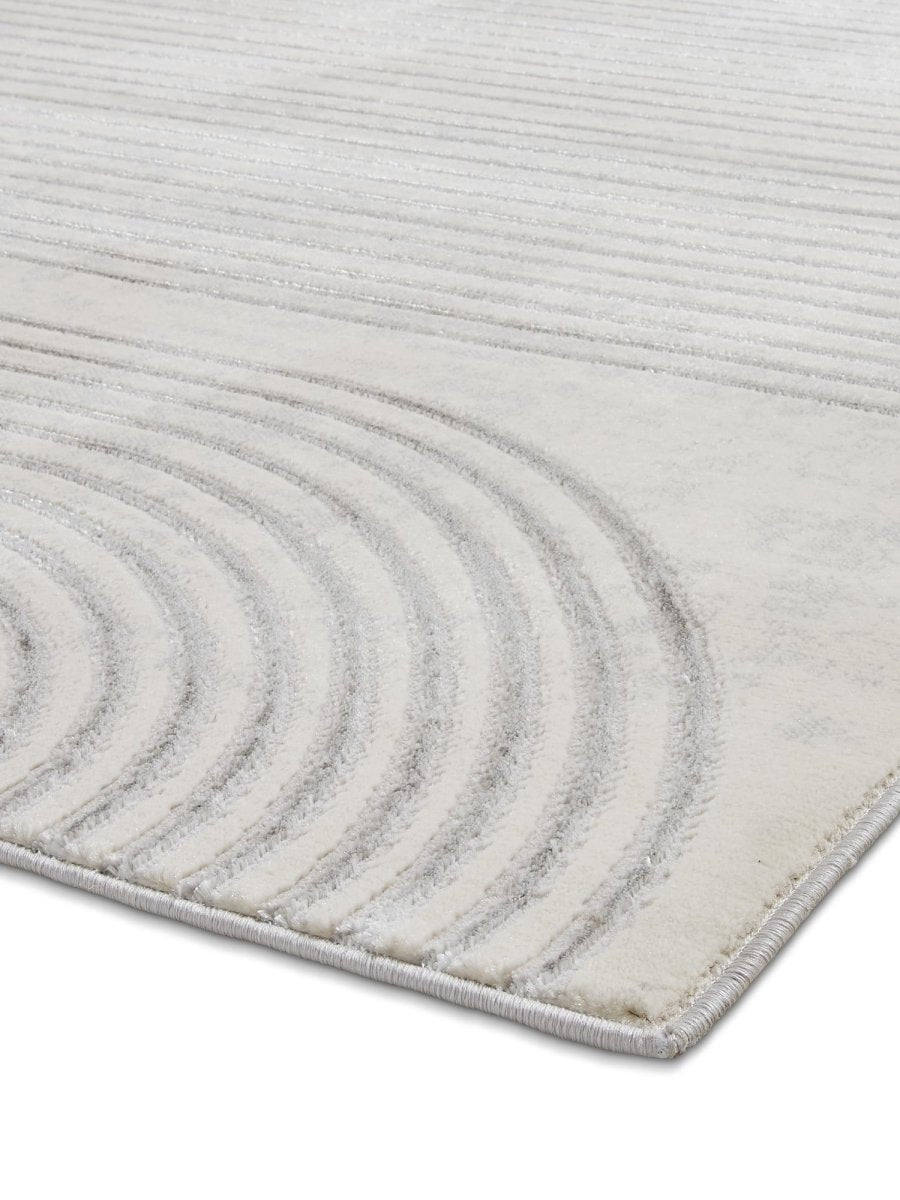 Apollo 2683  Modern Linear Rug in Grey/Ivory side view