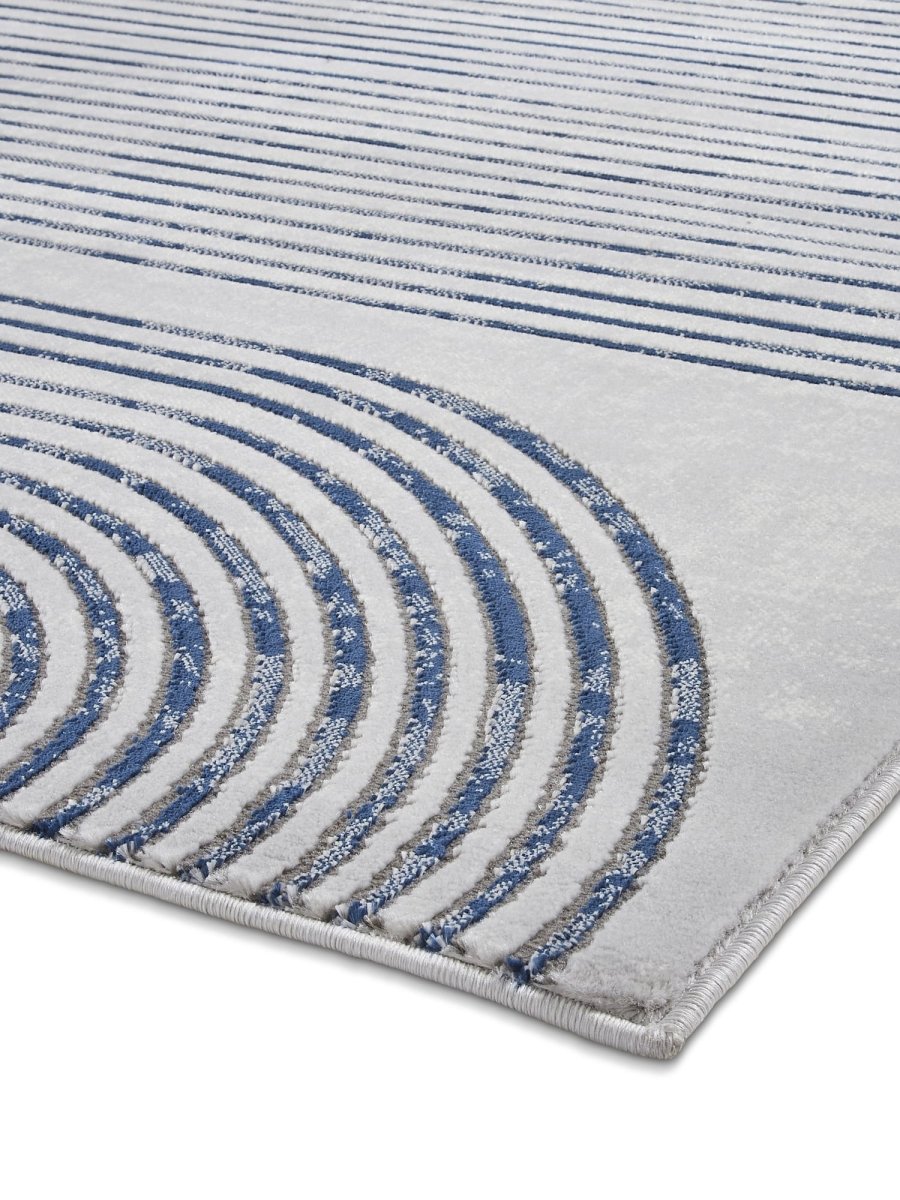 Apollo 2683  Modern Linear Rug in Grey/Navy side view