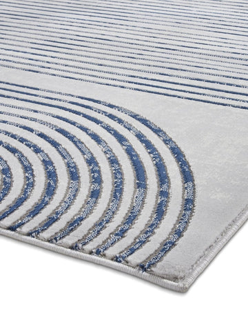 Apollo 2683  Modern Linear Rug in Grey/Navy side view