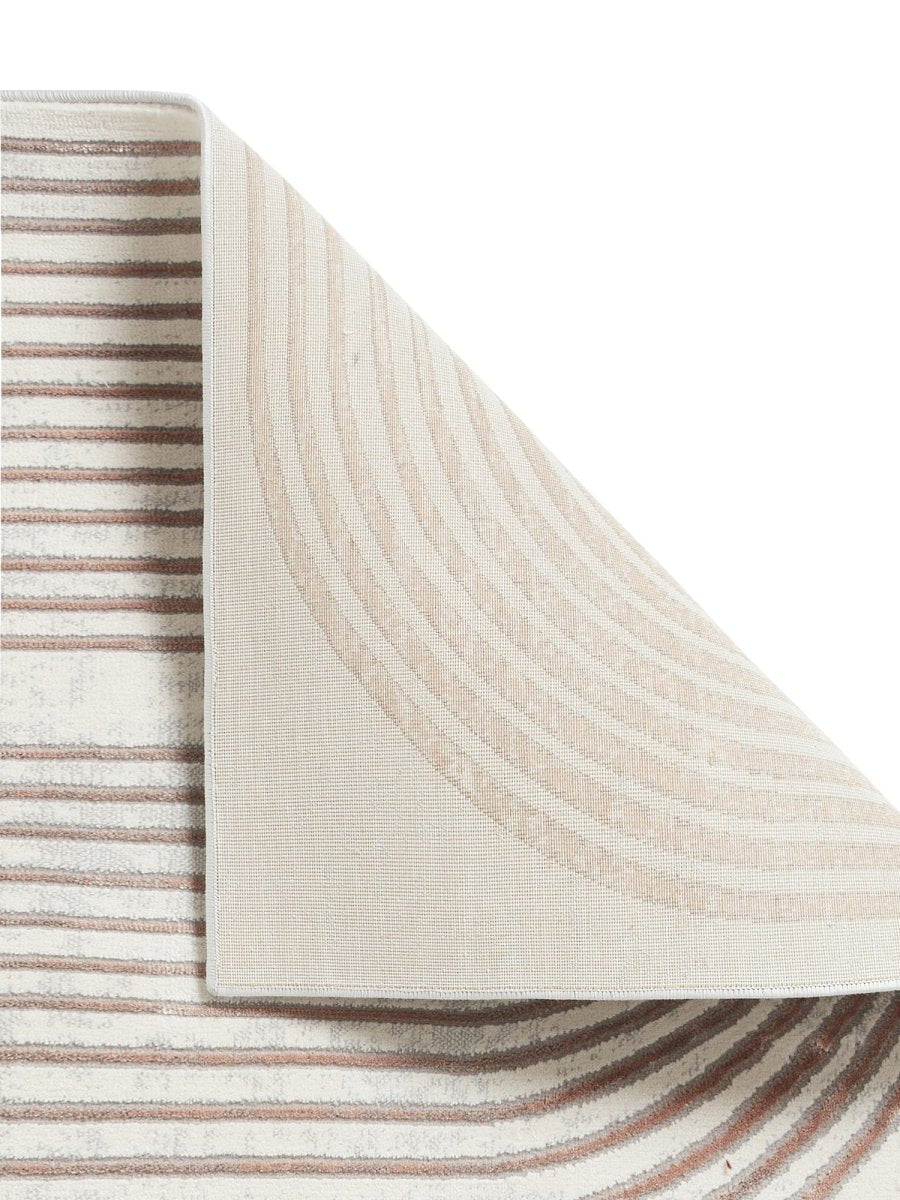 Apollo 2683  Modern Linear Rug in Grey/Rose back side closeup view