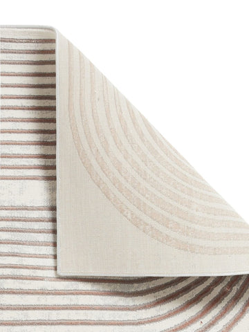 Apollo 2683  Modern Linear Rug in Grey/Rose back side closeup view