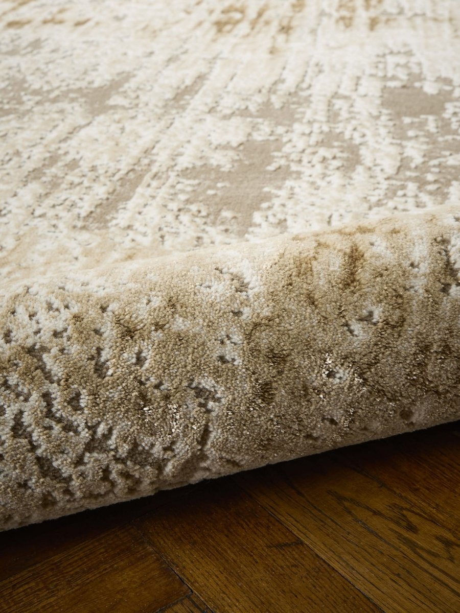 Apollo CK406 Modern Abstract Rug in Cream/Beige closeup view