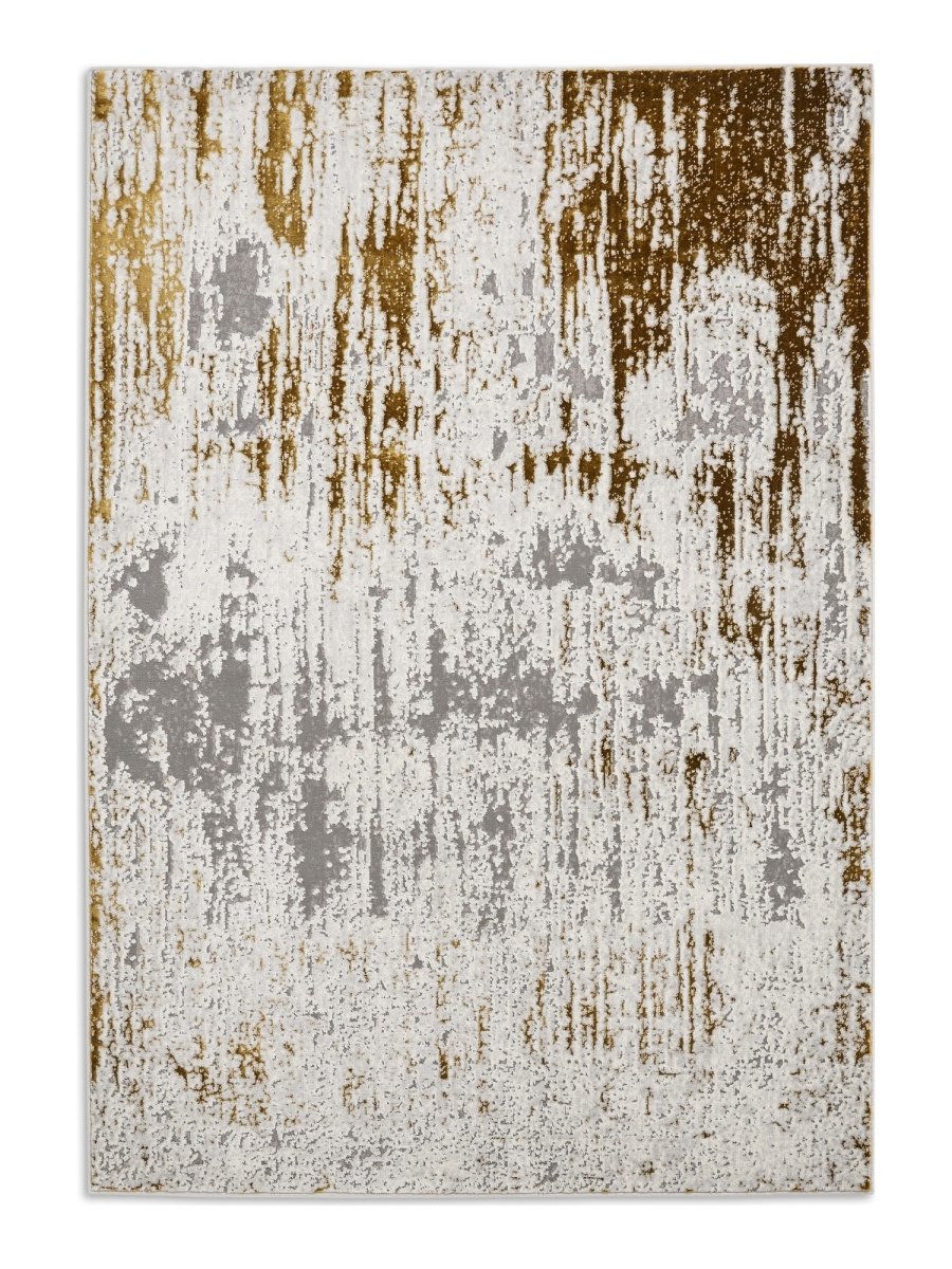 Apollo CK406 Modern Abstract Rug in Grey/Gold 
