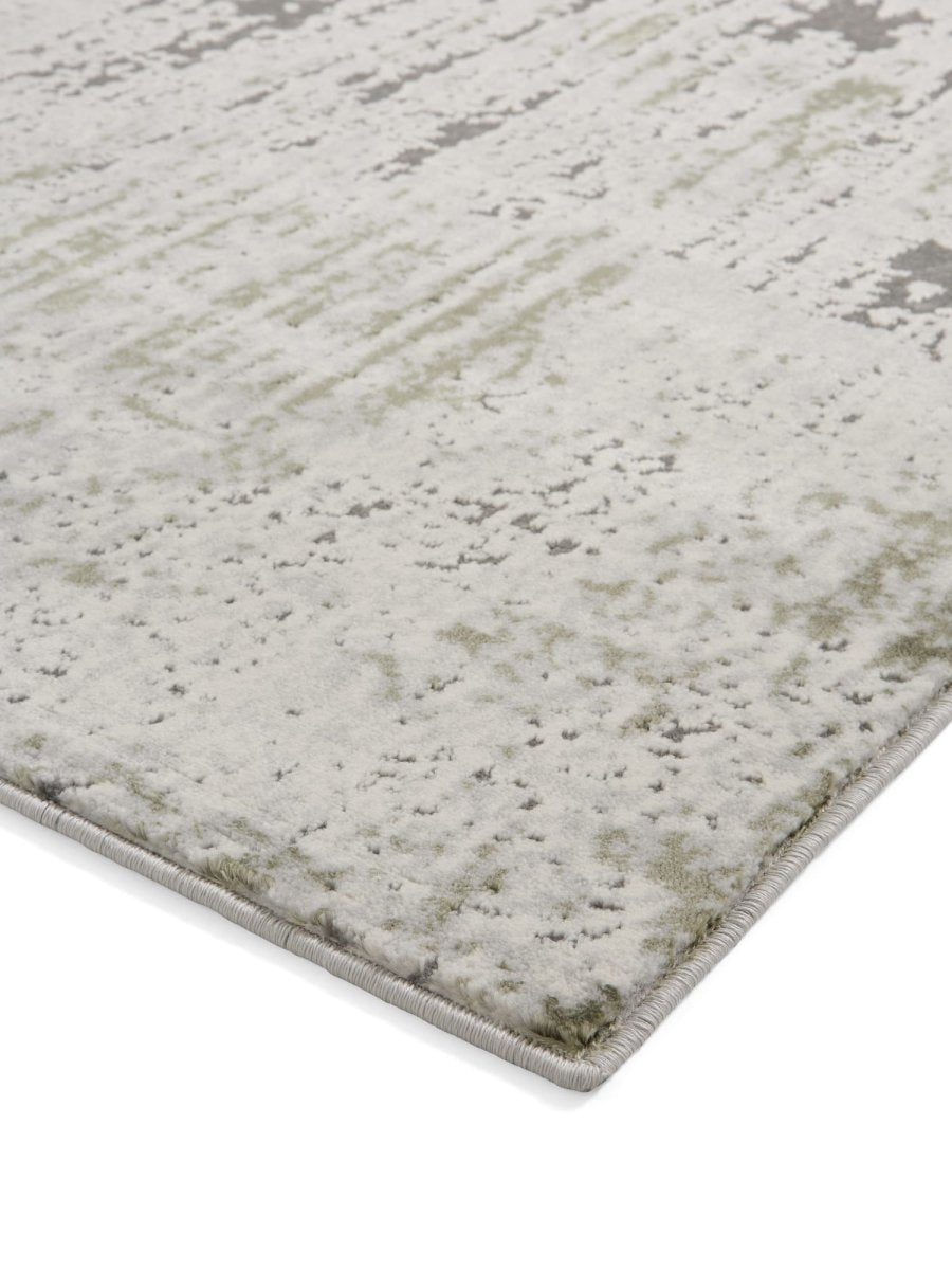 Apollo CK406 Modern Abstract Rug in Grey/Green side angle view