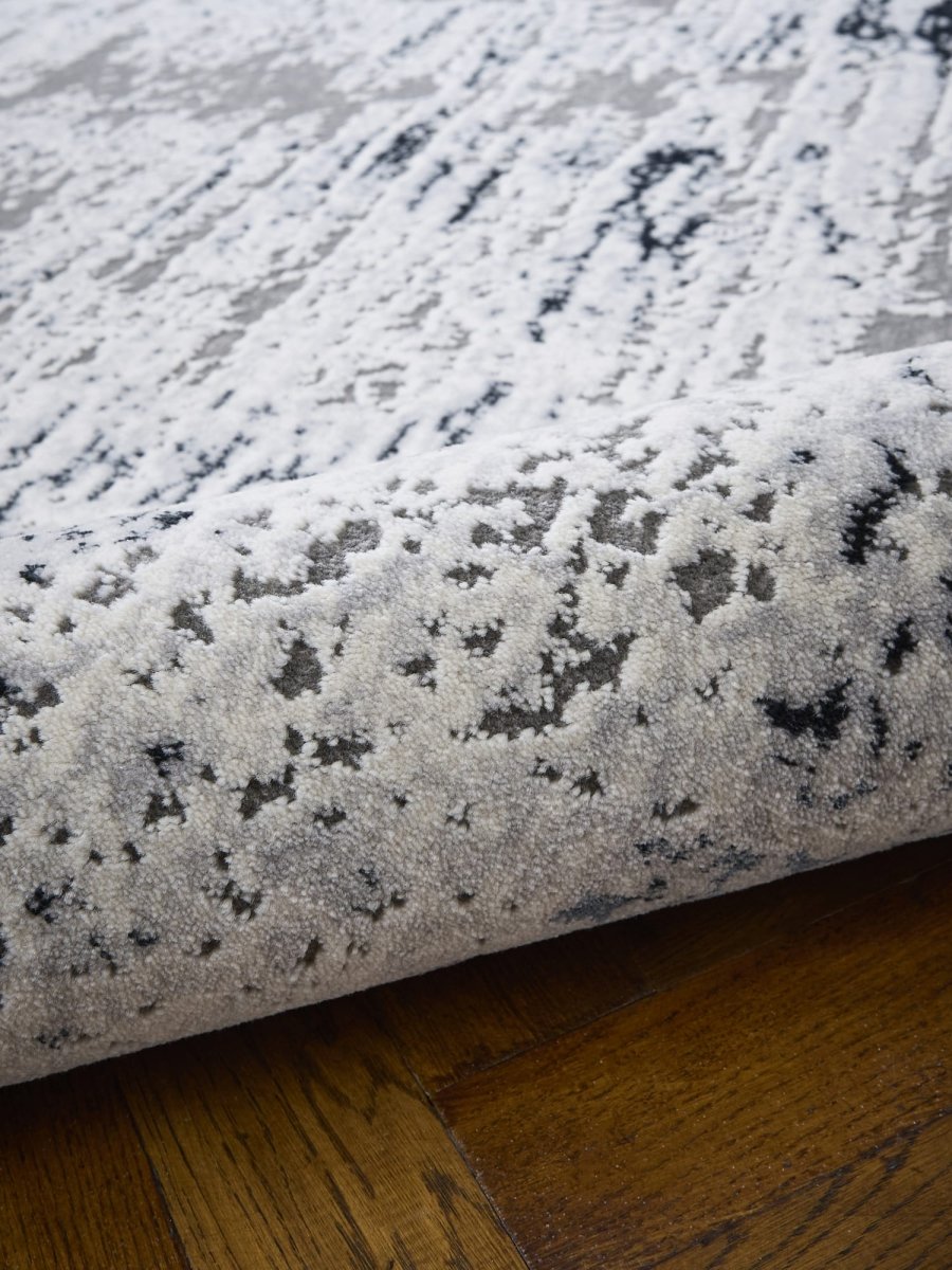 Apollo CK406 Modern Abstract Rug in Grey/Green closeup view