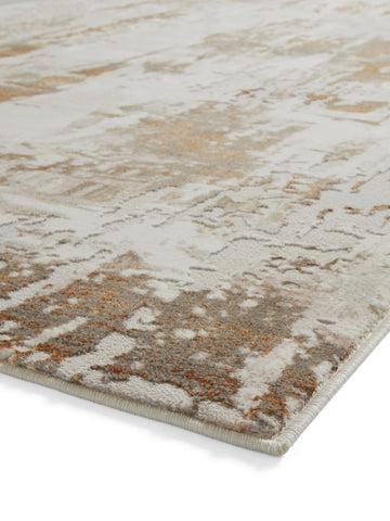 Apollo CR579 Modern Abstract Rug in Bronze/Grey side angle view