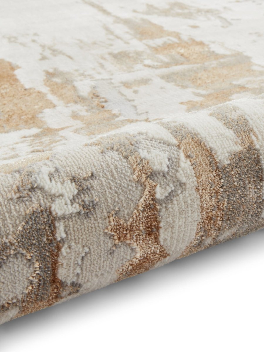 Apollo CR579 Modern Abstract Rug in Bronze/Grey closeup view