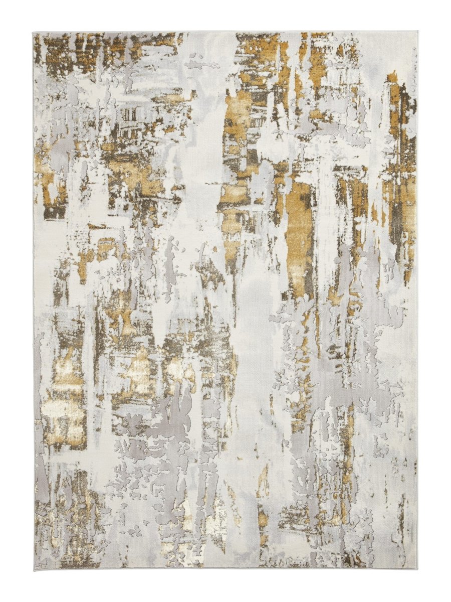 Apollo CR579 Modern Abstract Rug in Grey/Gold