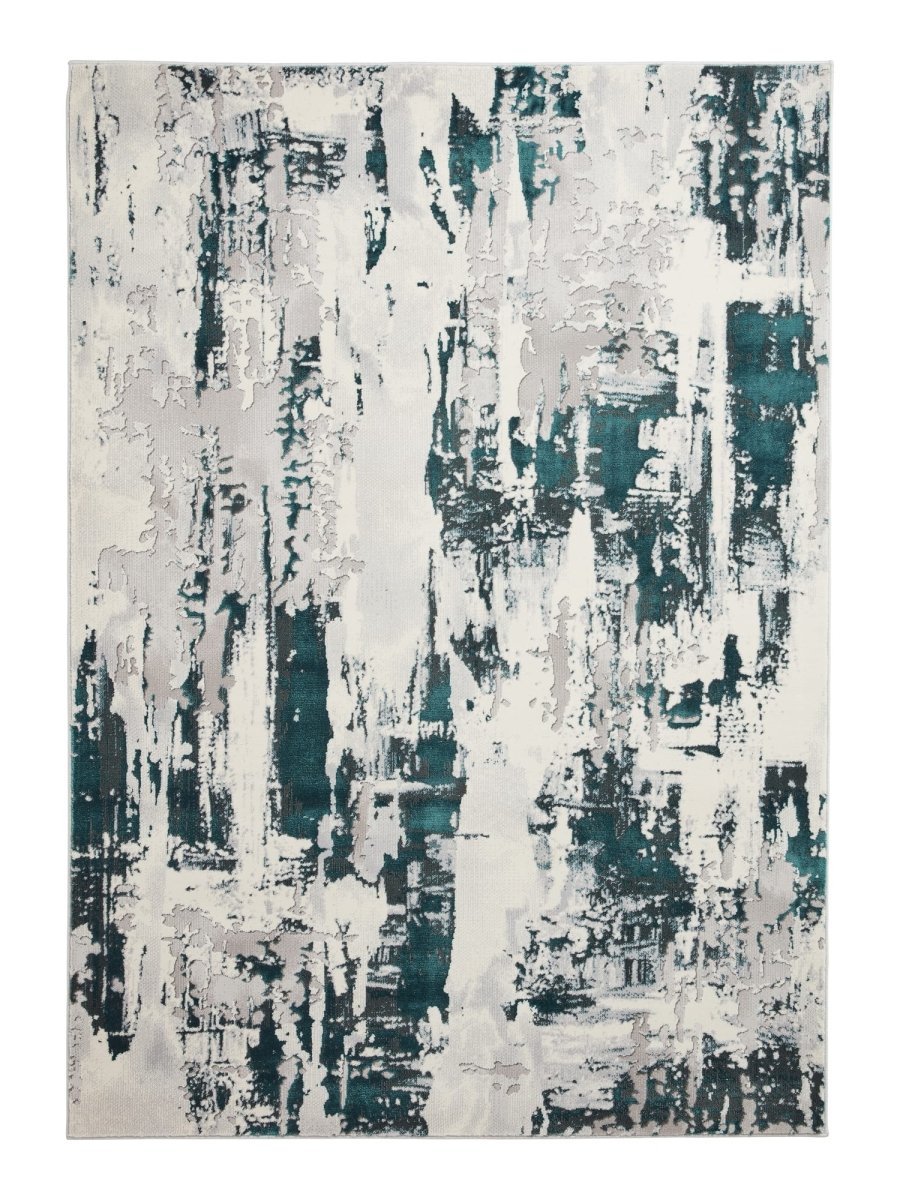 Apollo CR579 Modern Abstract Rug in Grey/Green