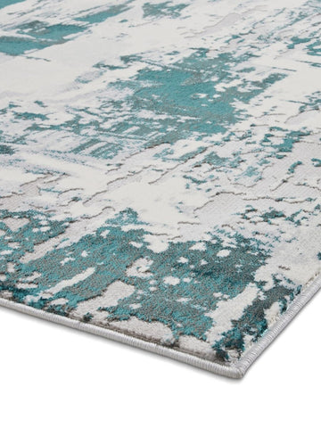 Apollo CR579 Modern Abstract Rug in Grey/Green side angle view