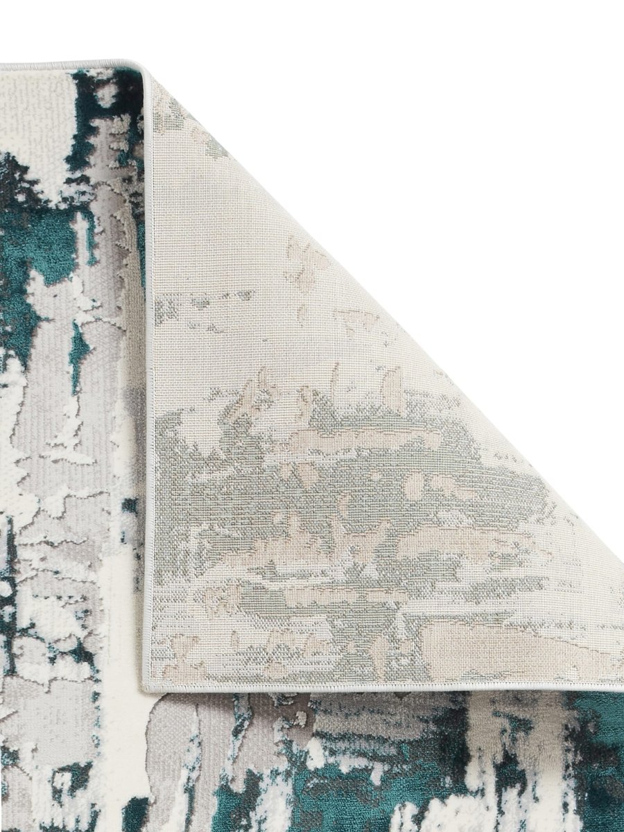 Apollo CR579 Modern Abstract Rug in Grey/Green back side view