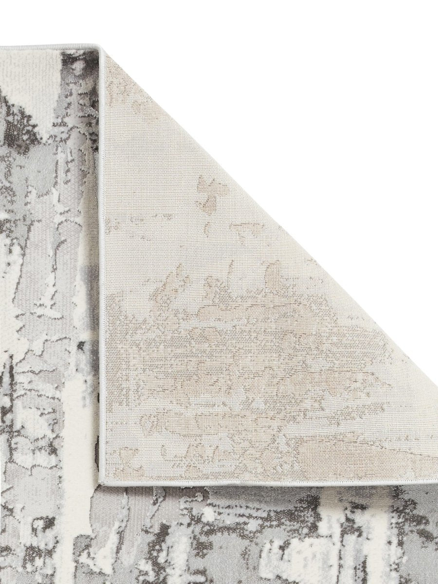 Apollo CR579 Modern Abstract Rug in Grey/Ivory back side view