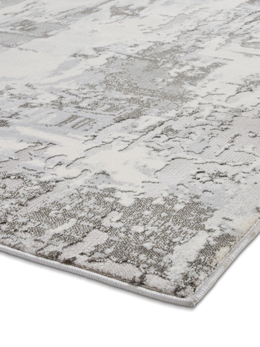 Apollo CR579 Modern Abstract Rug in Grey/Ivory side angle view