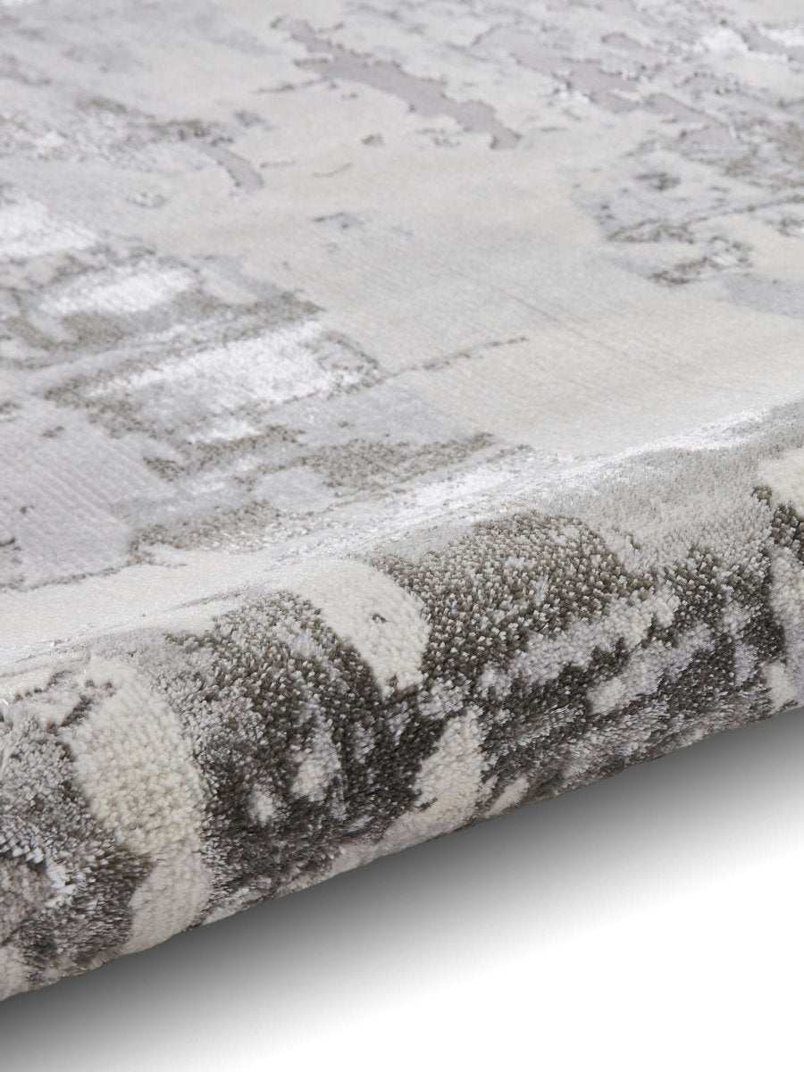 Apollo CR579 Modern Abstract Rug in Grey/Ivory closeup view
