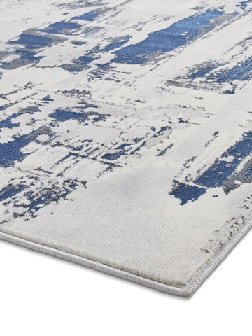 Apollo CR579 Modern Abstract Rug in Grey/Navy side angle view