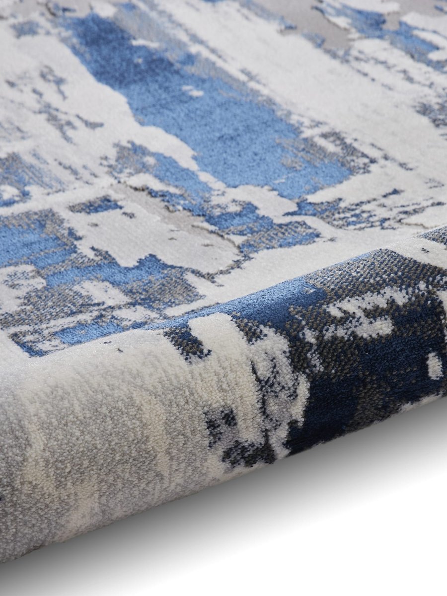 Apollo CR579 Modern Abstract Rug in Grey/Navy closeup view