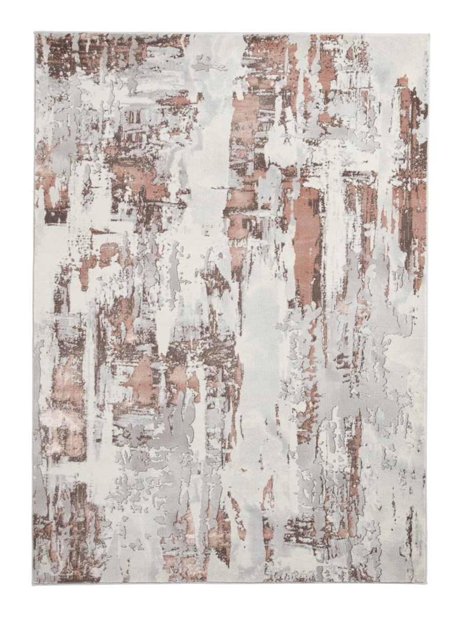 Apollo CR579 Modern Abstract Rug in Grey/Rose