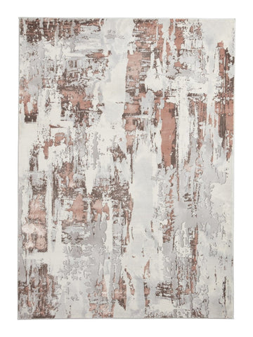 Apollo CR579 Modern Abstract Rug in Grey/Rose
