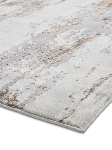 Apollo CR579 Modern Abstract Rug in Grey/Rose side angle view