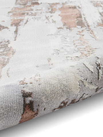 Apollo CR579 Modern Abstract Rug in Grey/Rose closeup view