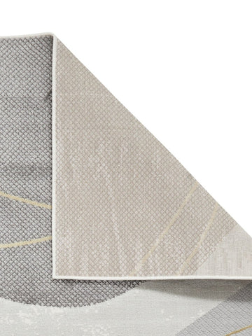 Apollo E9974 Modern Abstract Rug in Grey/Gold back side view