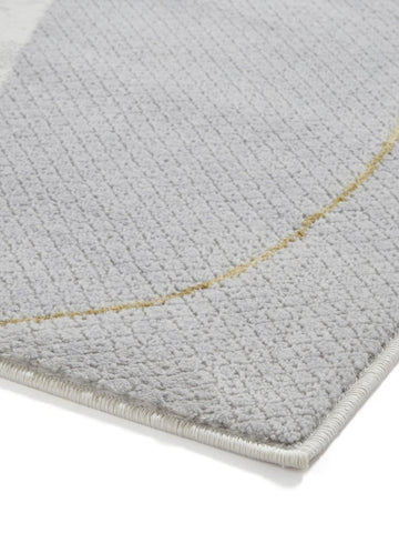 Apollo E9974 Modern Abstract Rug in Grey/Gold side angle view