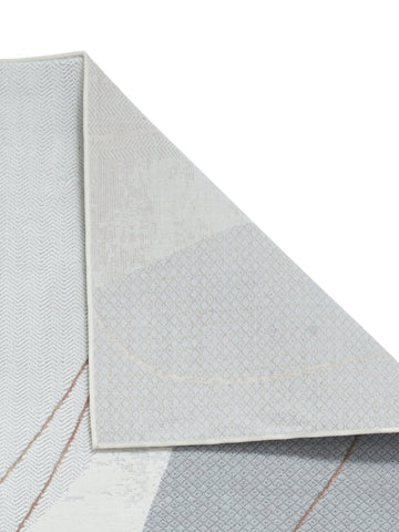 Apollo E9974 Modern Abstract Rug in Grey/Rose side angle view
