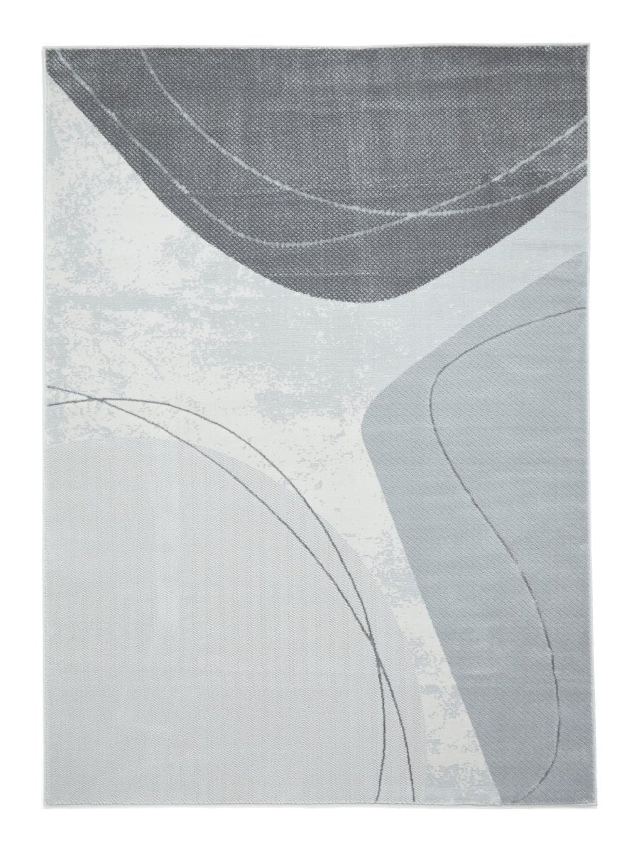 Apollo E9974 Modern Abstract Rug in Grey Silver