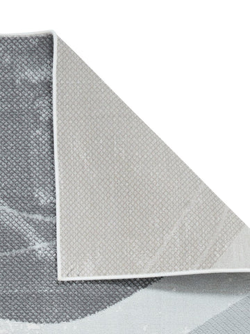 Apollo E9974 Modern Abstract Rug in Grey Silver back side view