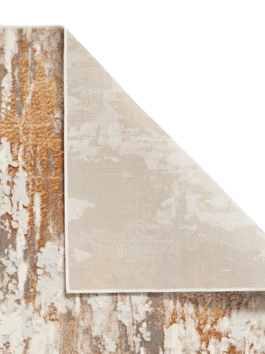 Apollo GR580  Modern Abstract Rug in Bronze/Grey back side view