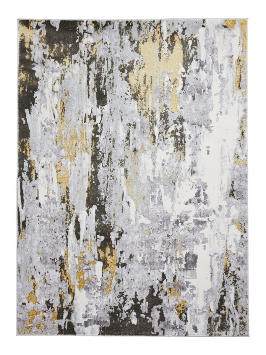 Apollo GR580  Modern Abstract Rug in Grey/Gold
