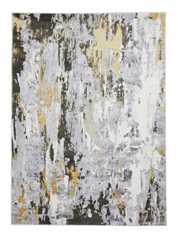 Apollo GR580  Modern Abstract Rug in Grey/Gold